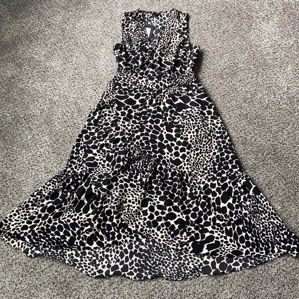 Long crossover leopard print dress